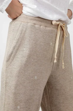 Vrouwen Rails Kingston Sweatpant - Heather Bruin Geborduurde Sterren