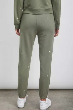 Vrouwen Rails Kingston Sweatpant - Olijf Geborduurde Ivoor Sterren