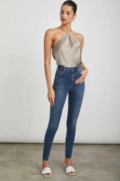 Vrouwen Rails Larchmont Skinny - Hoge Rise Skinny - Baltic Blauw