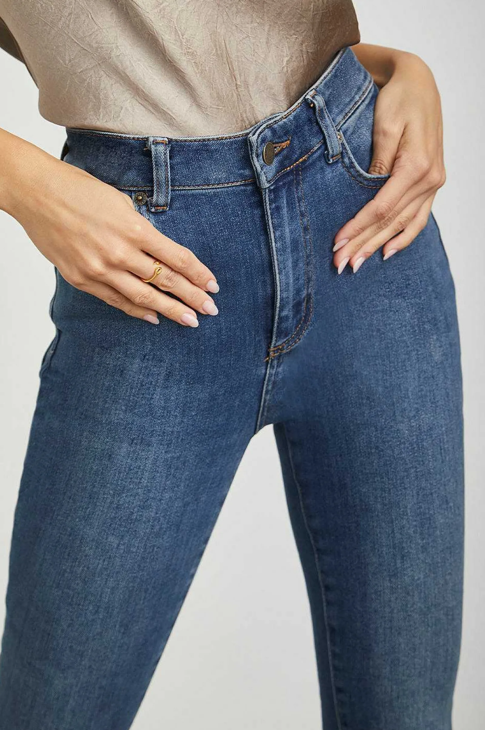 Vrouwen Rails Larchmont Skinny - Hoge Rise Skinny - Baltic Blauw
