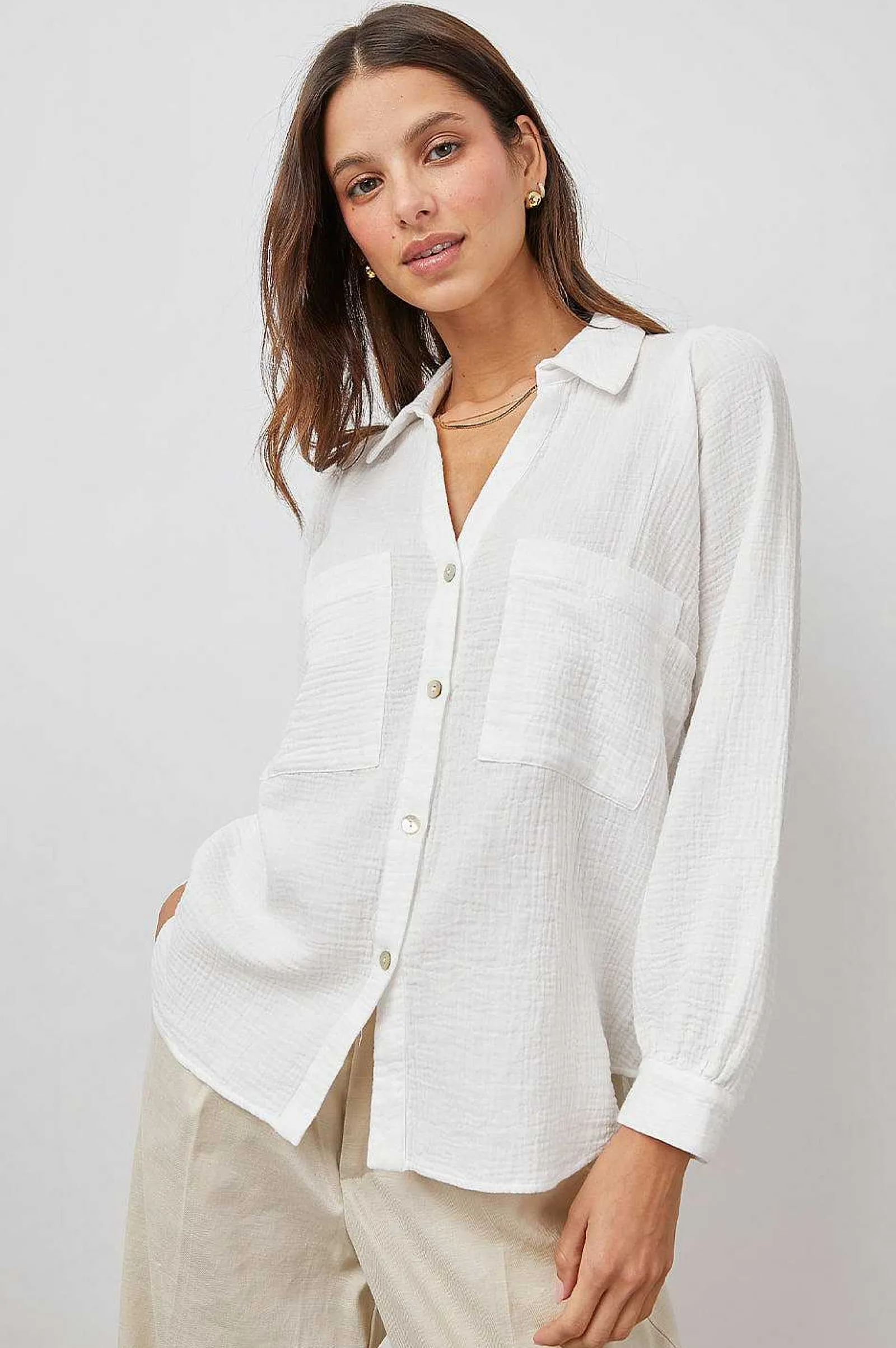 Vrouwen Rails Lauren Overhemd - Wit