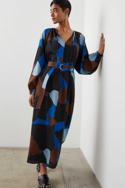 Vrouwen Rails Leanna Jurk - Blauw Meerkleurig Blok
