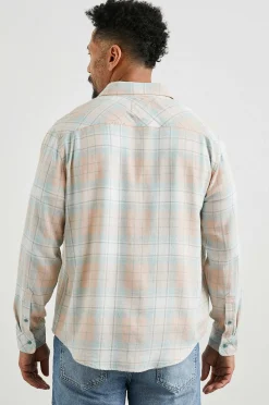 Heren Rails Lennox Overhemd - Blauwkanteloupe Melange
