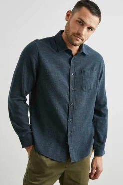 Heren Rails Lennox Shirt - Abyss Melange
