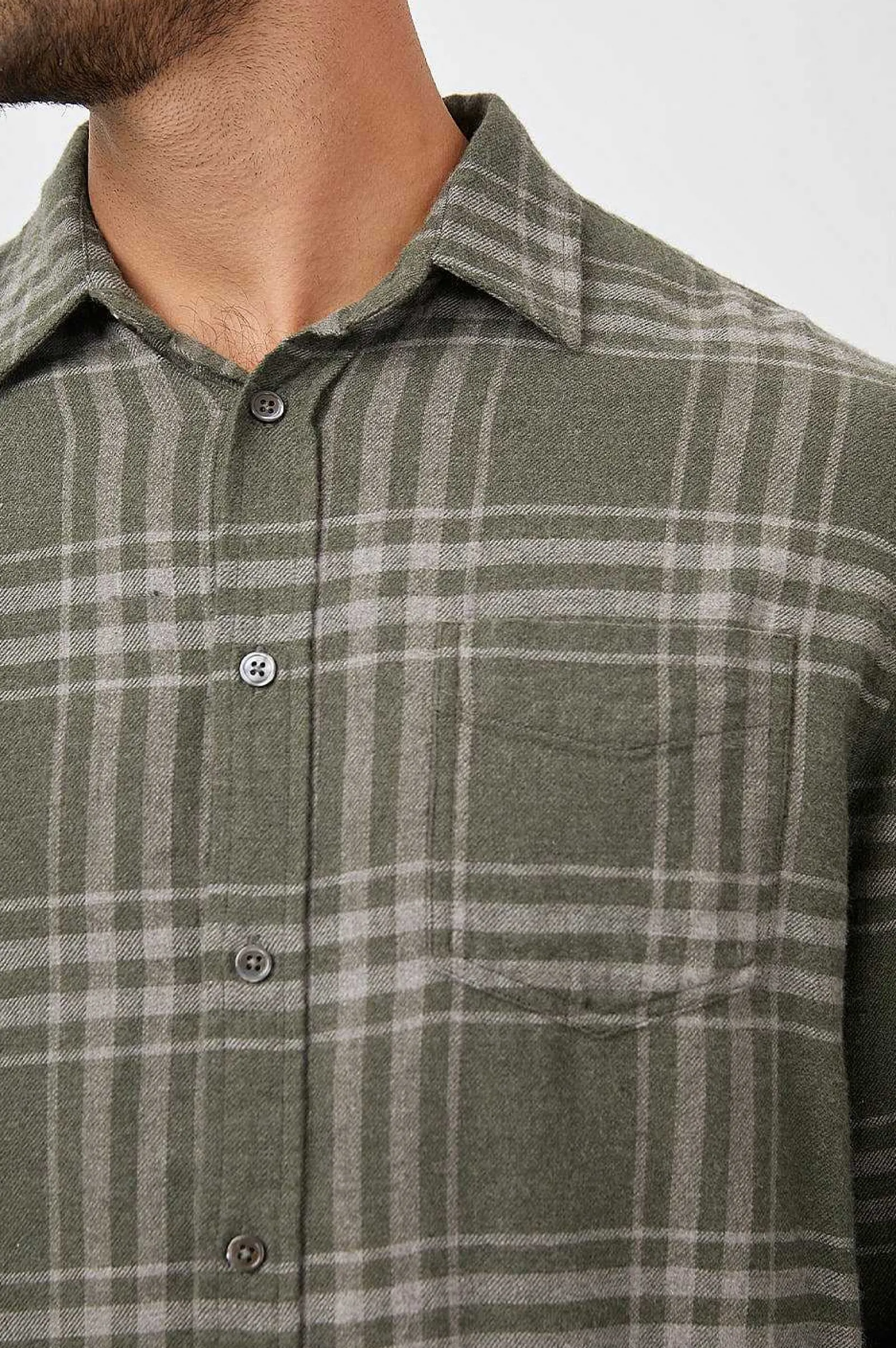 Heren Rails Lennox Shirt - Beton Mos Melange