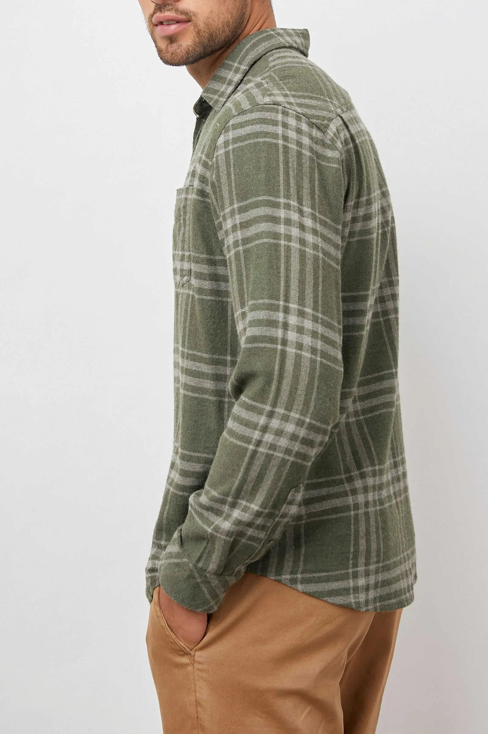 Heren Rails Lennox Shirt - Beton Mos Melange
