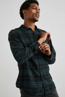 Heren Rails Lennox Shirt - Emerald Schaduw