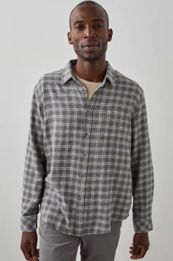 Heren Rails Lennox Shirt - Houtskool Vlas Melange