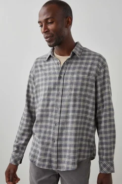Heren Rails Lennox Shirt - Houtskool Vlas Melange
