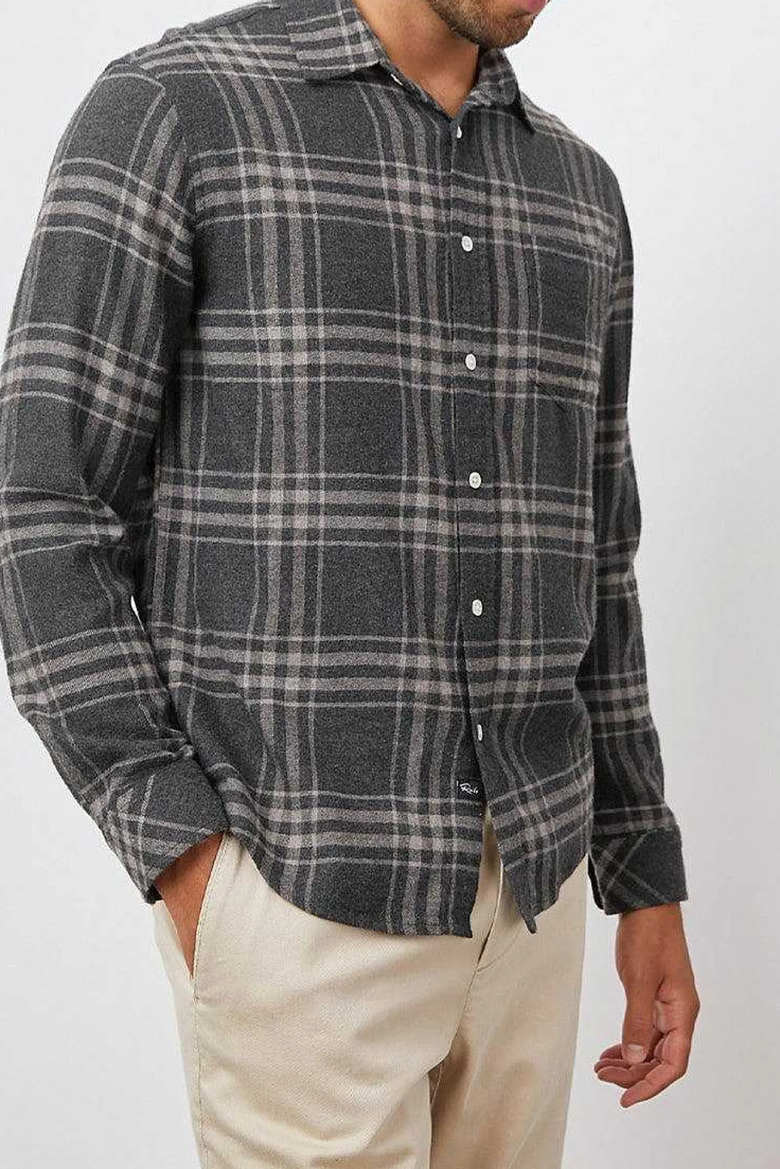 Heren Rails Lennox Shirt - Houtskool Wraith Melange