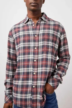 Heren Rails Lennox Shirt - Rode Schaduw Melange