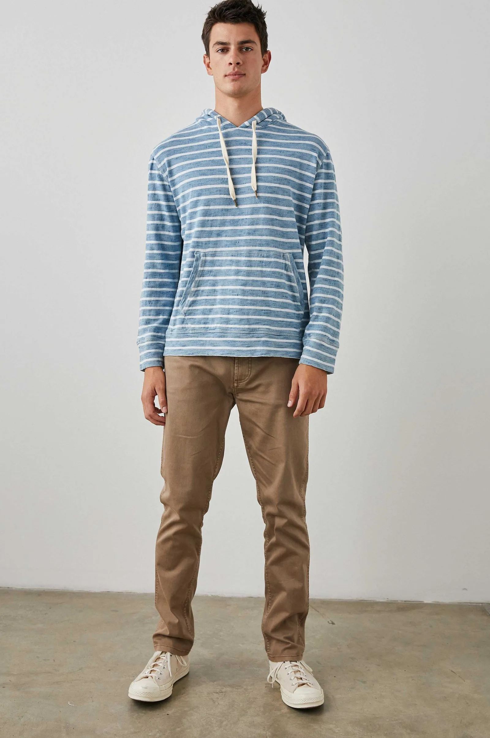Heren Rails Mammoet Hoodie - Bretonse Stripe Marine
