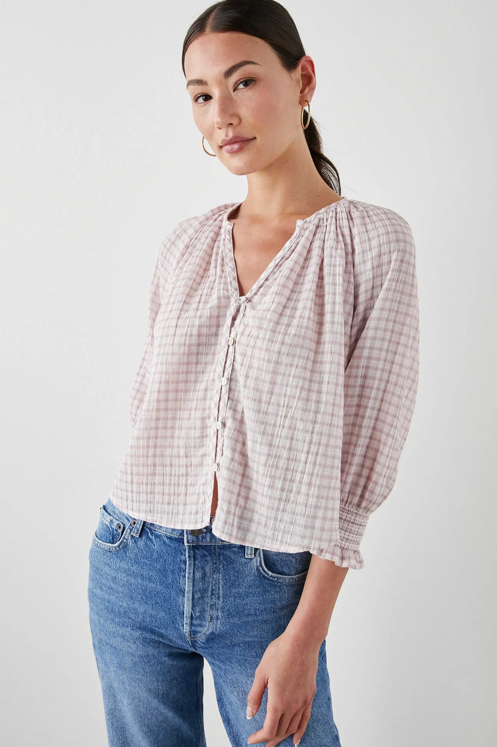 Vrouwen Rails Mariah Top - Zachte Rozen Ruit
