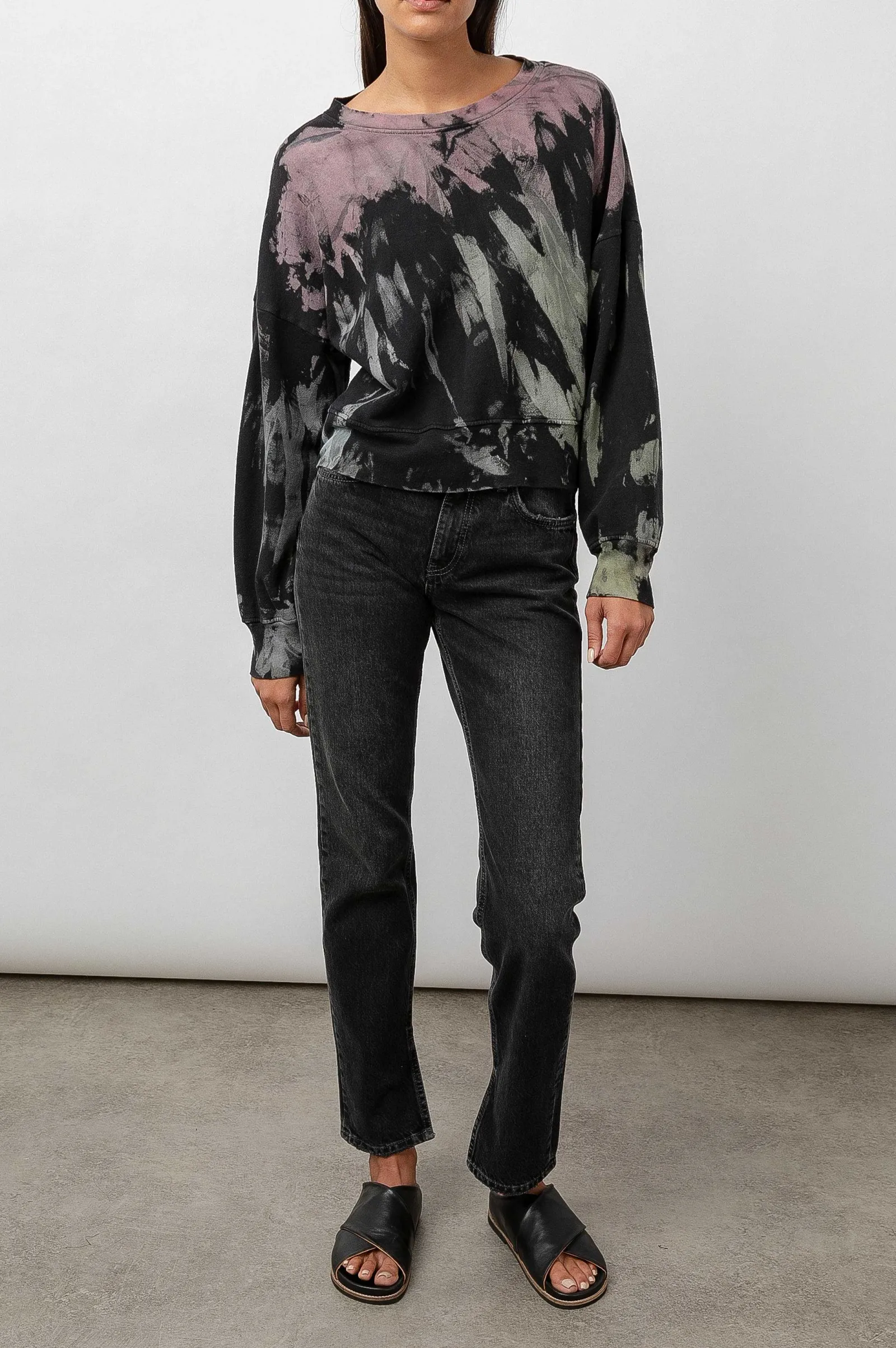 Vrouwen Rails Marlo Sweatshirt - Zwarte Regenboog Stropdasverf