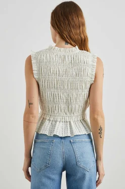 Vrouwen Rails Martine Top - Ivoor Seersucker