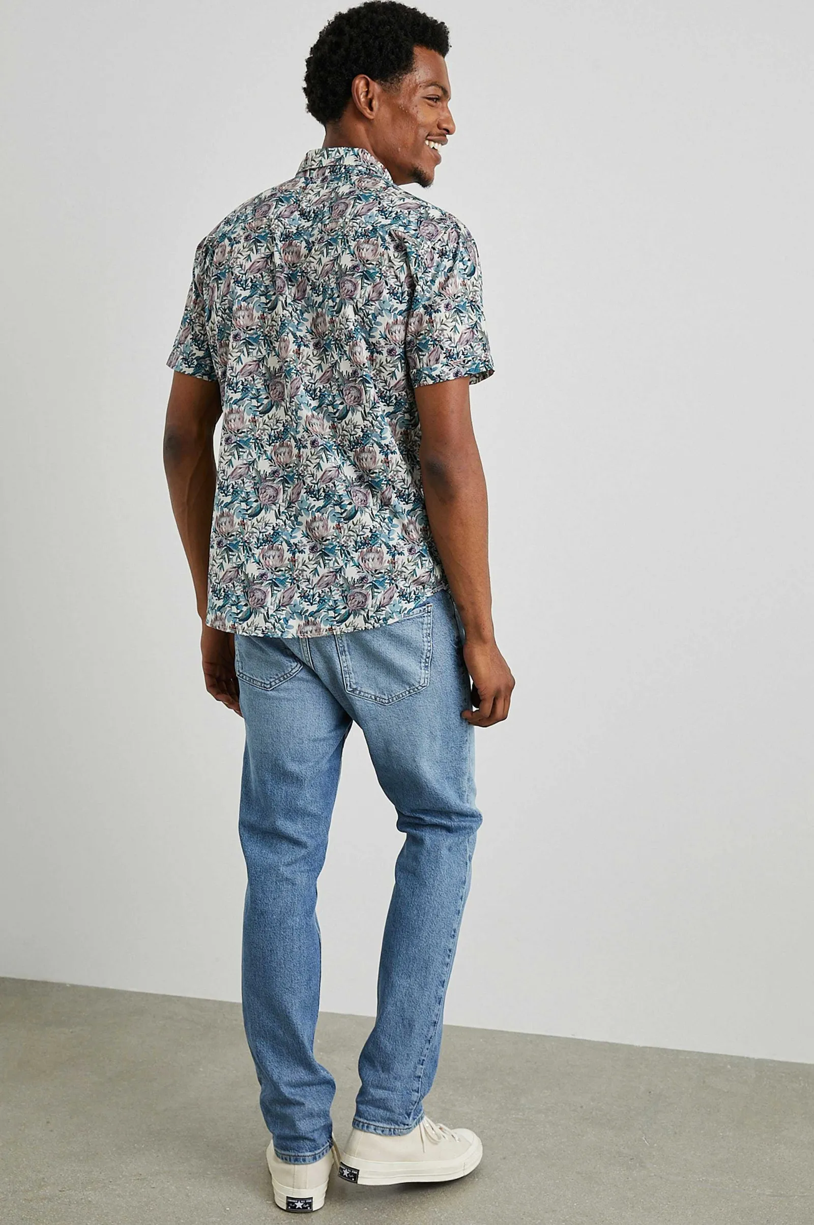 Heren Rails Monaco Shirt - Aquarel Bloemen Multi