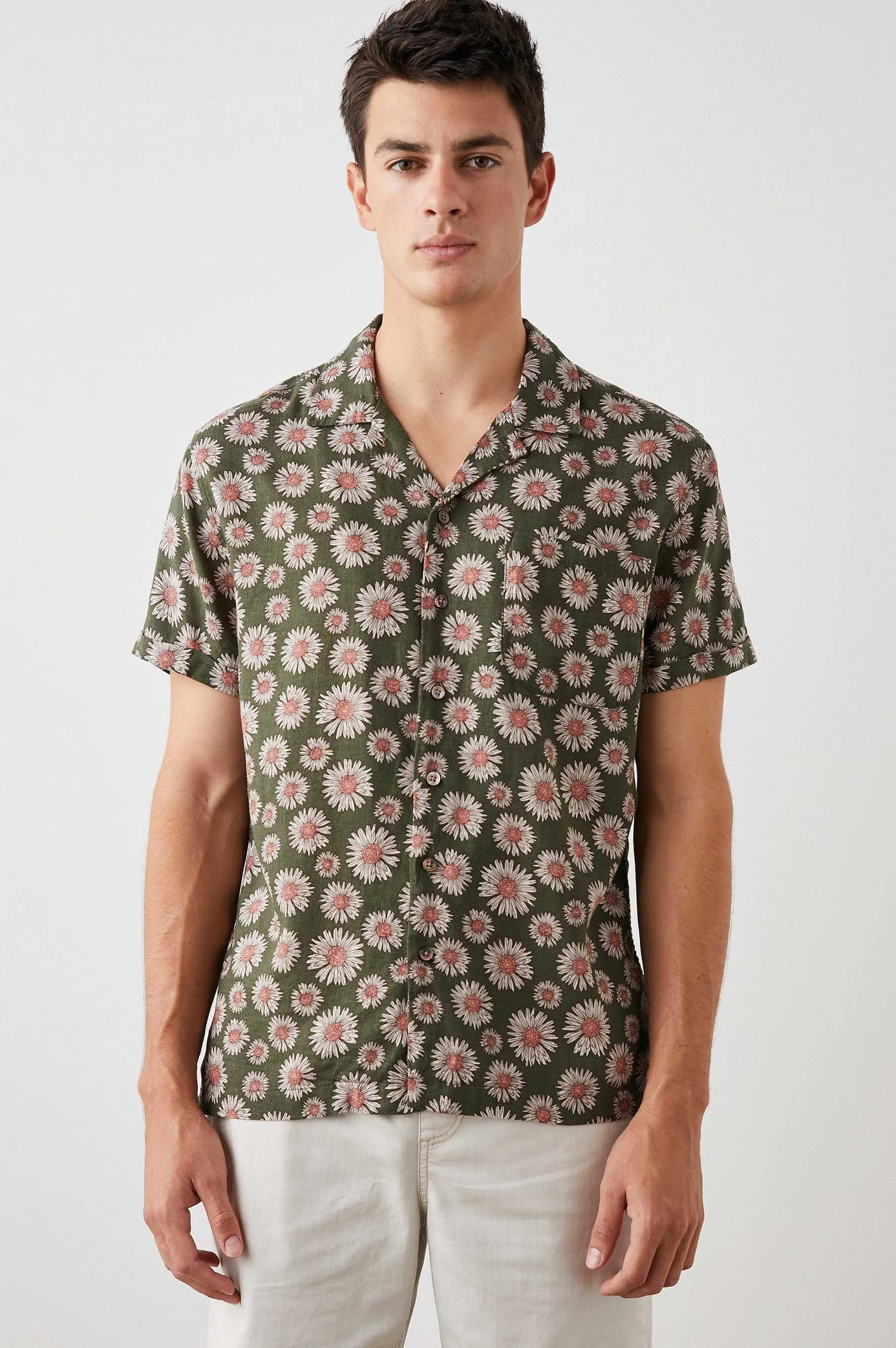 Heren Rails Moreno Shirt - Maya Print Olijf