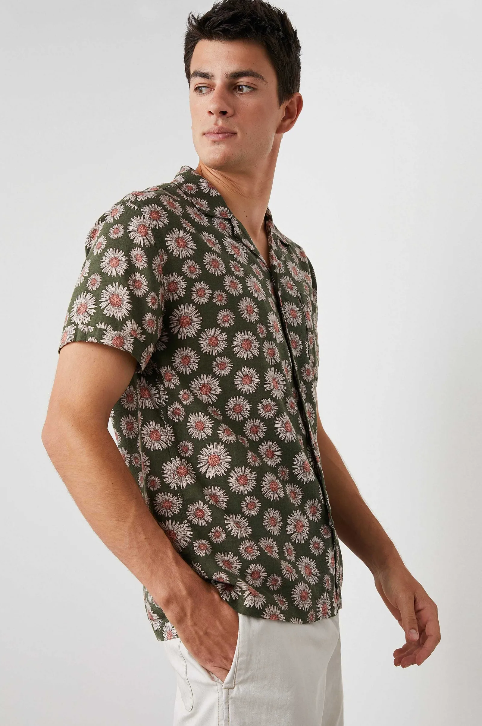 Heren Rails Moreno Shirt - Maya Print Olijf