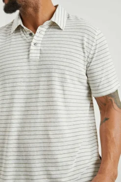 Heren Rails Napoli Poloshirt - Creme Gerststreep