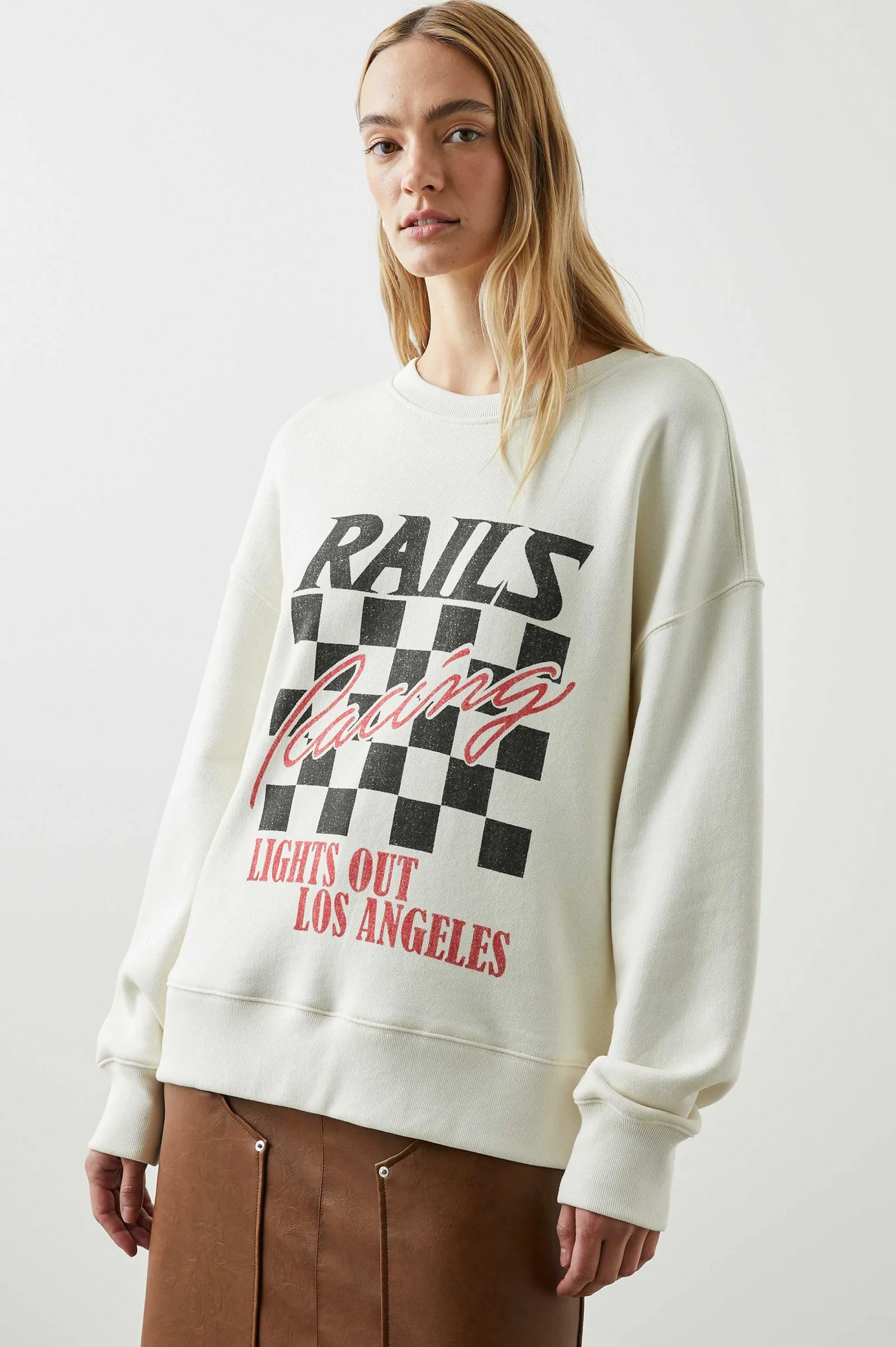 Vrouwen Rails Ontspannen Crew Sweatshirt - Ivoor Racing