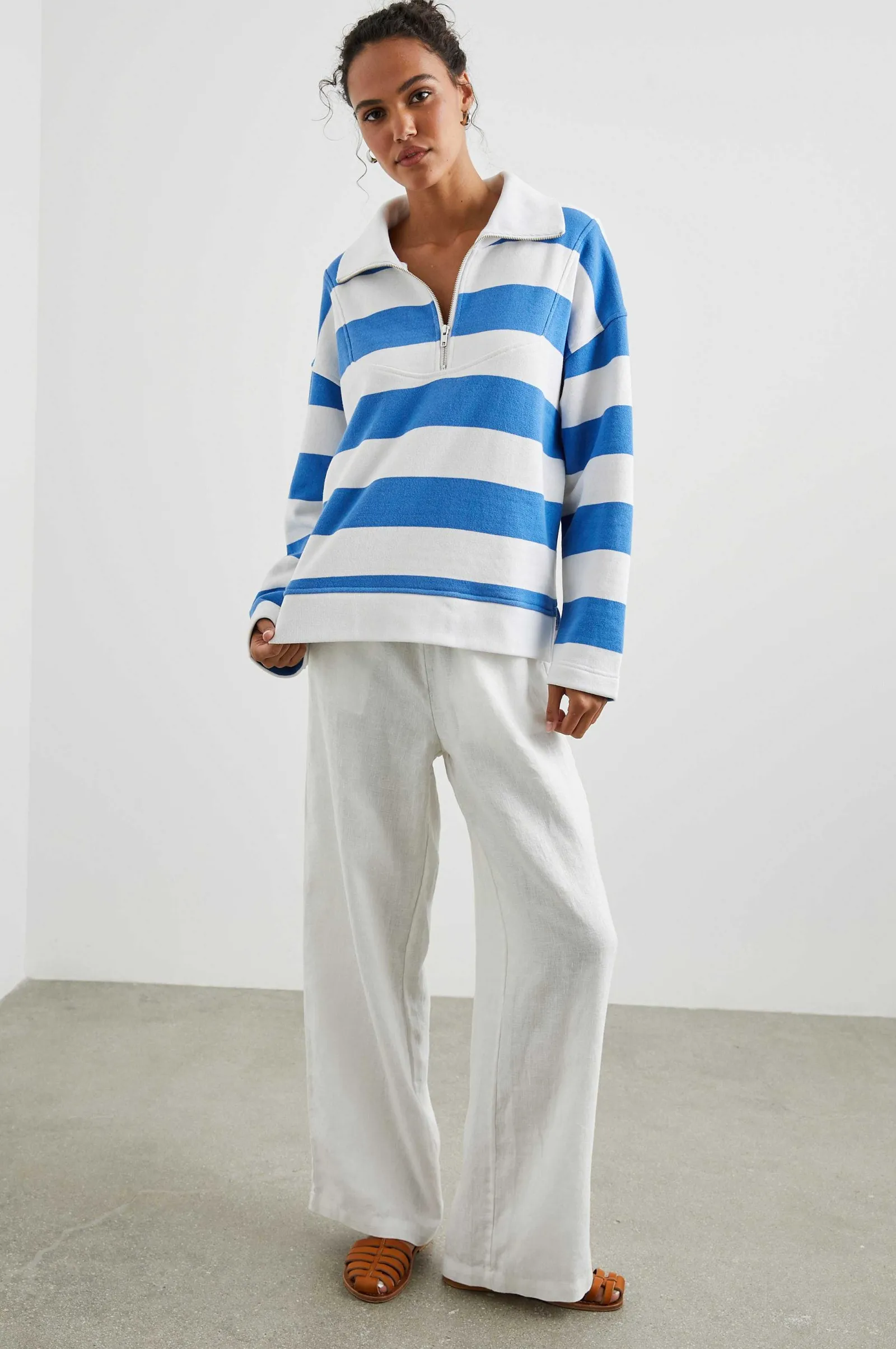 Vrouwen Rails Parker Sweatshirt - Oceaan Rugby Streep