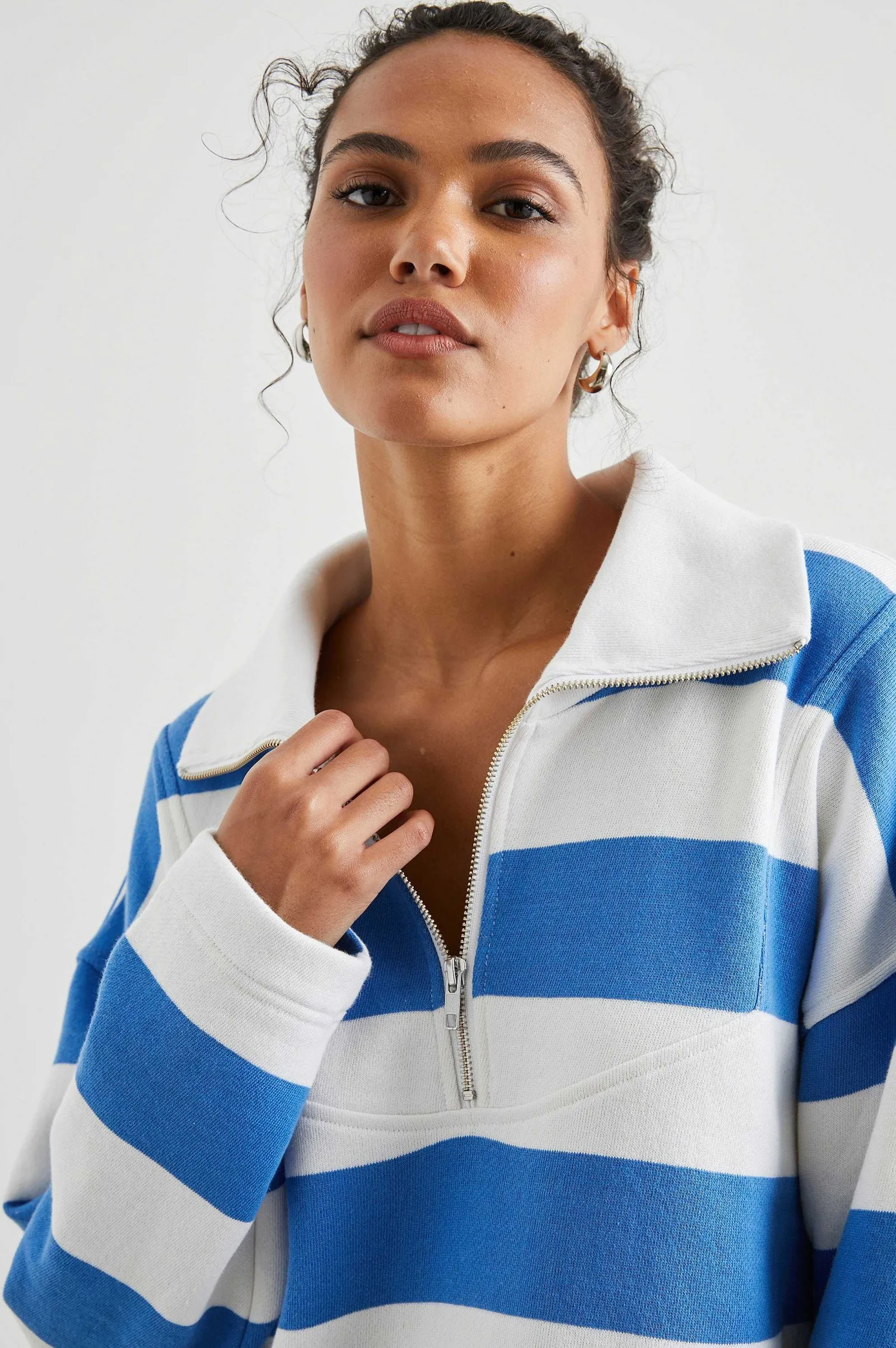 Vrouwen Rails Parker Sweatshirt - Oceaan Rugby Streep