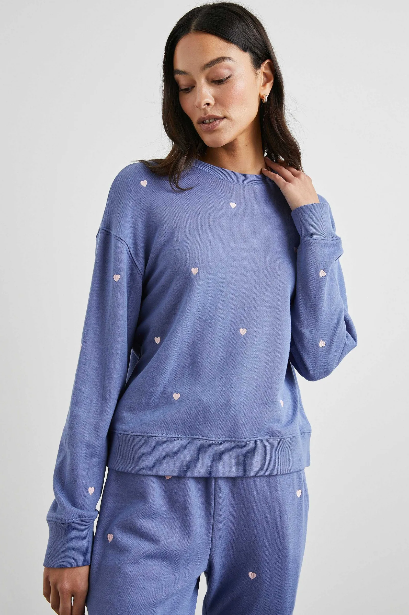 Vrouwen Rails Ramona Sweatshirt - Roze Binnenbandborduursel Van Binnenkanten Harten