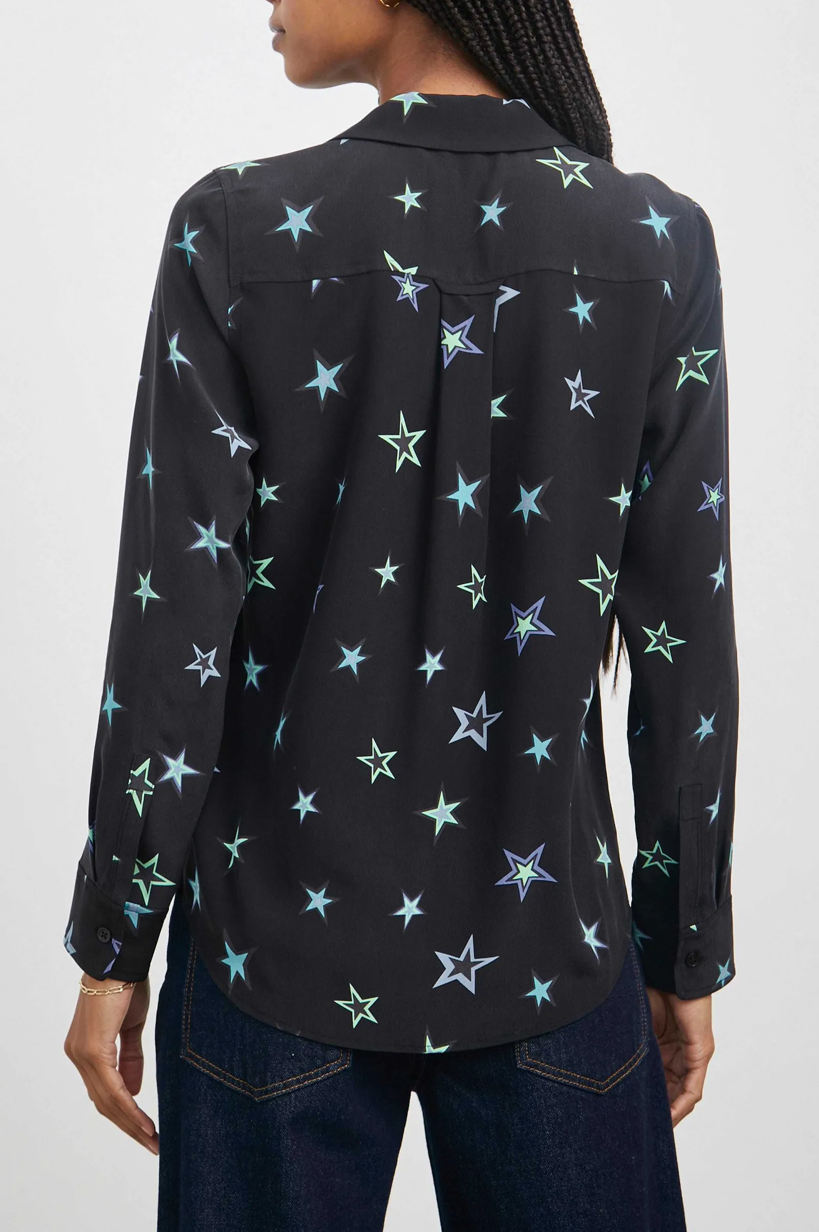 Vrouwen Rails Rebel Shirt - Zwarte Kosmische Sterren