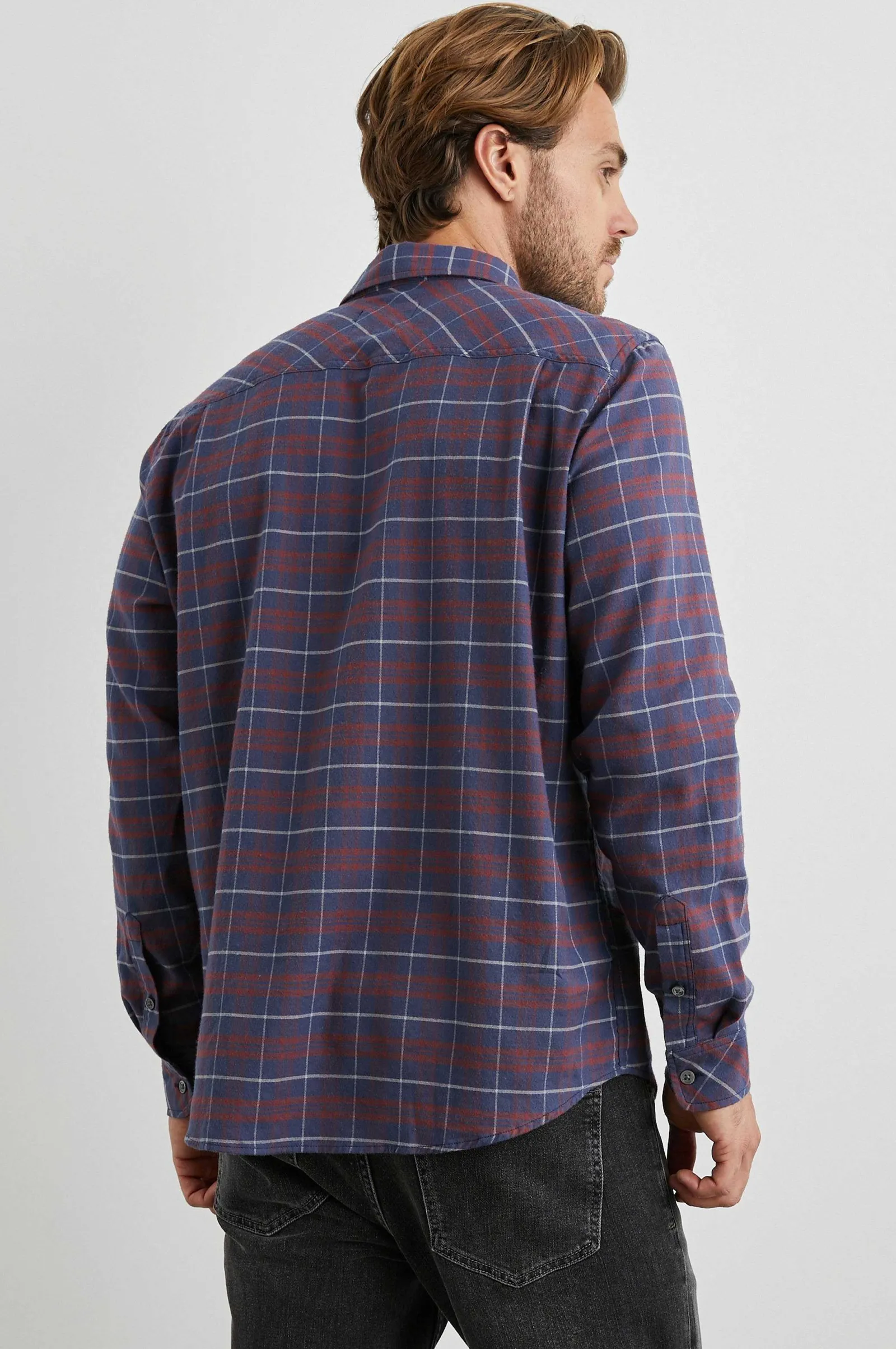 Heren Rails Reid Shirt - Diepblauw Crimson Melange