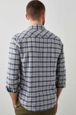 Heren Rails Reid Shirt - Faded Marine Melange