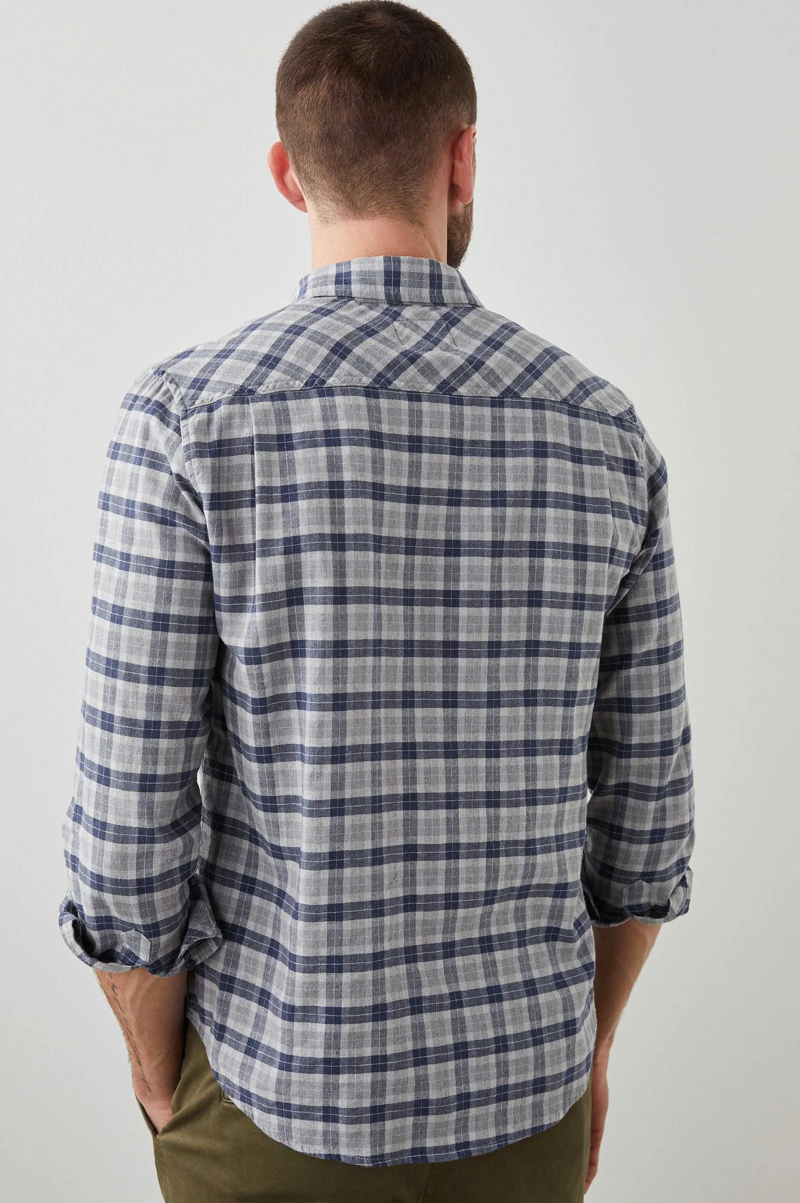Heren Rails Reid Shirt - Faded Marine Melange