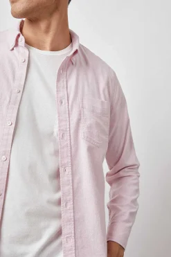 Heren Rails Reid Shirt - Koraal Heather Oxford