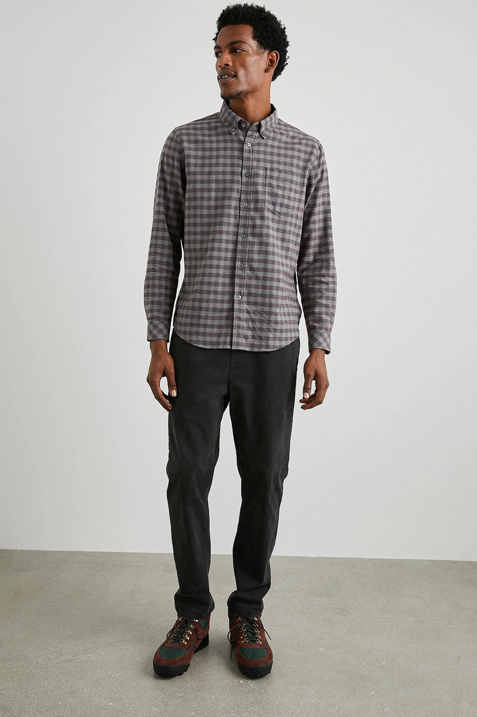 Heren Rails Reid Shirt - Lava Salie