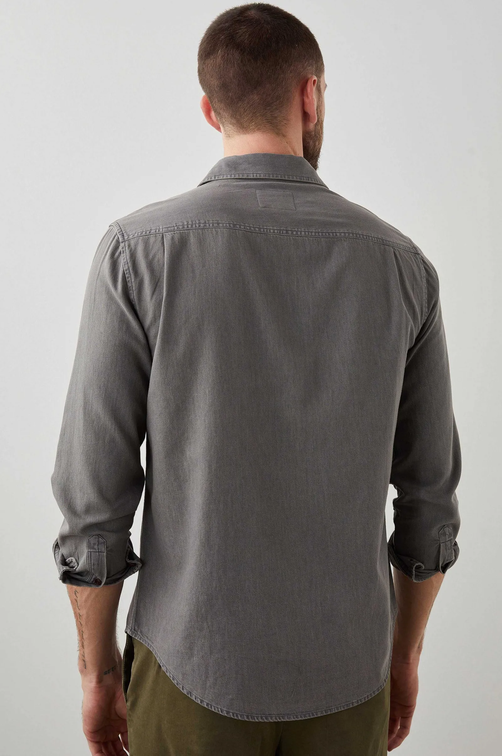 Heren Rails Rhet Overhemd - Gewassen Zwarte Chambray
