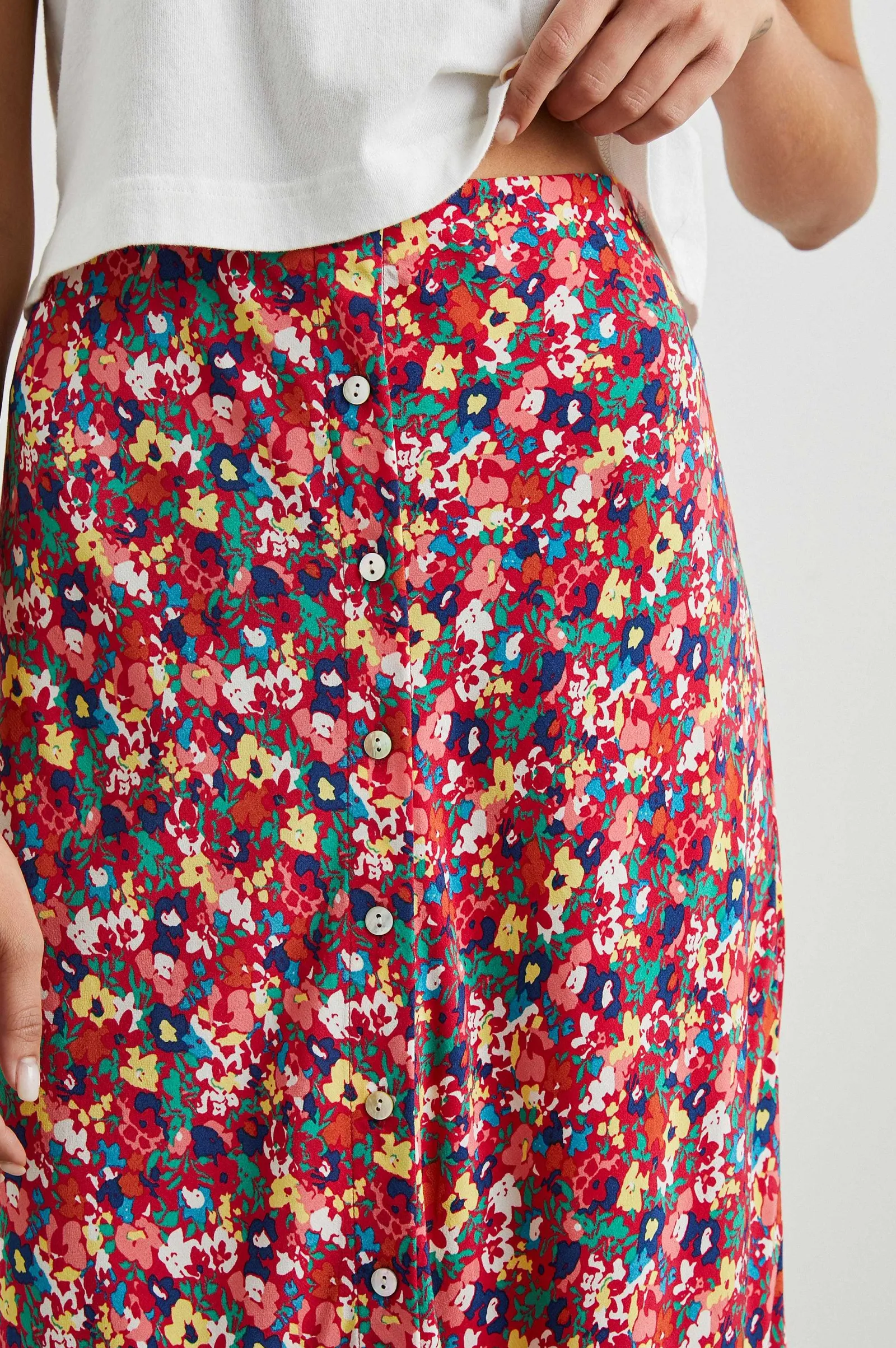 Vrouwen Rails Rosetta Rok - Scharlaken Bloemen