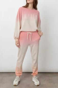 Vrouwen Rails Signature Sweatshirt & Kingston-Set - Roze Perzik Dip-Dye