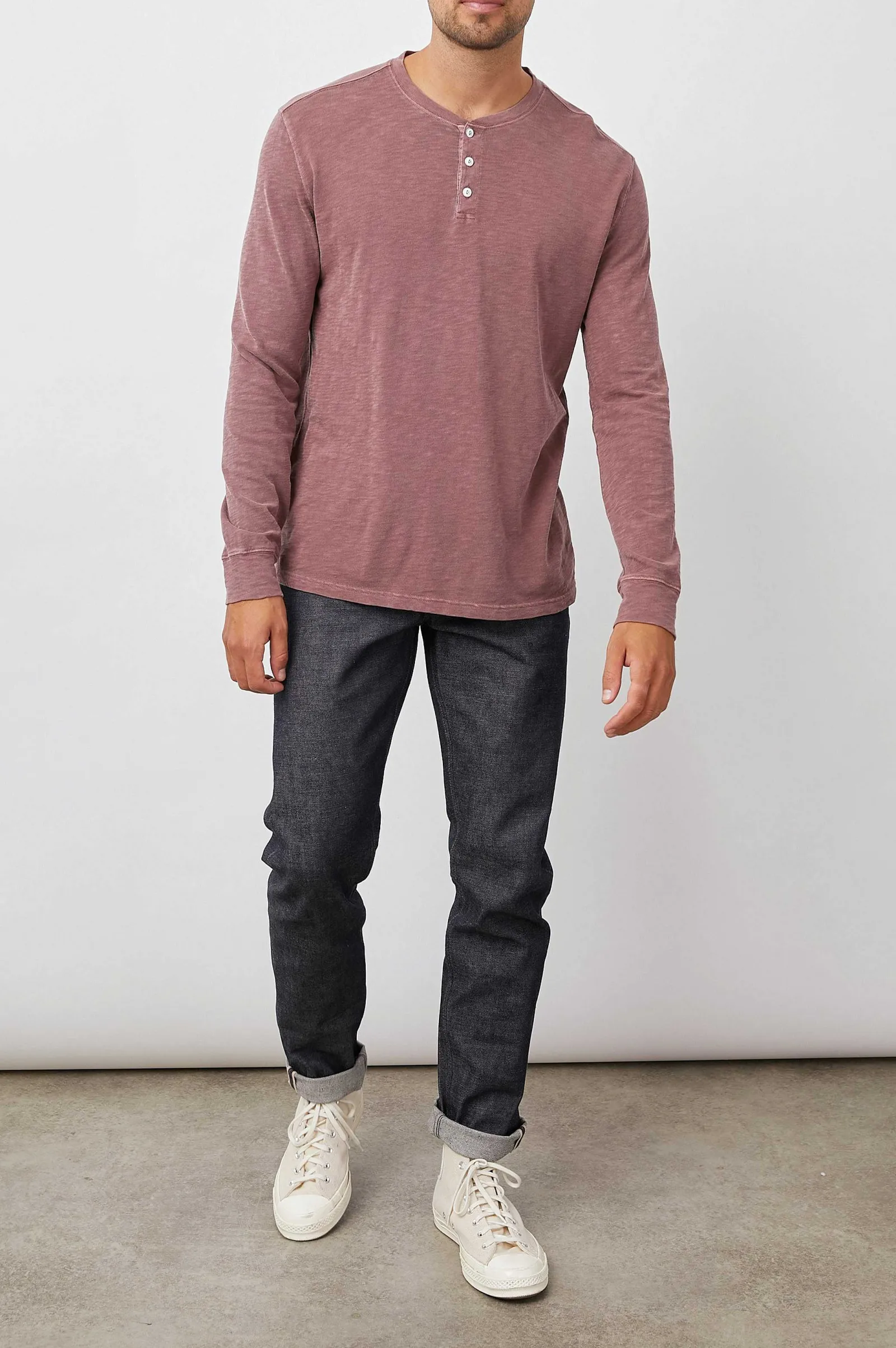 Heren Rails Skhi Henley - Baksteen
