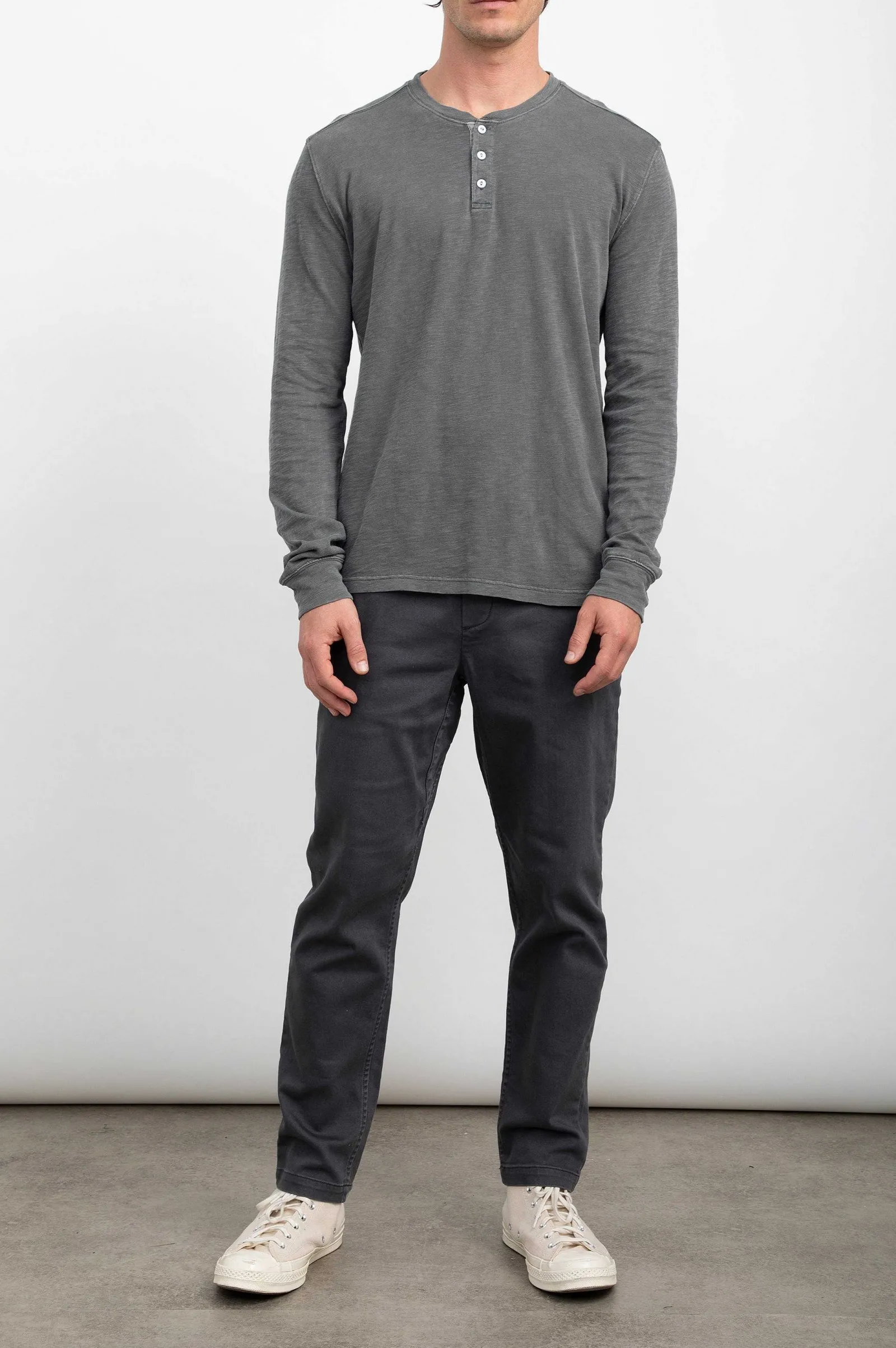 Heren Rails Skhi Henley - Gewassen Zwart