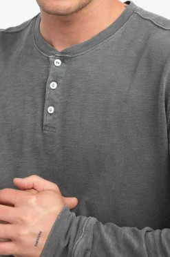 Heren Rails Skhi Henley - Gewassen Zwart