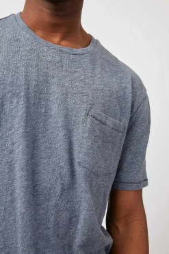 Heren Rails Skipper T-Shirt - Blauw Melange