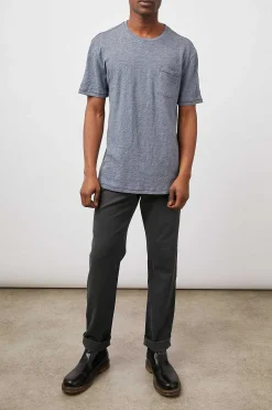 Heren Rails Skipper T-Shirt - Blauw Melange