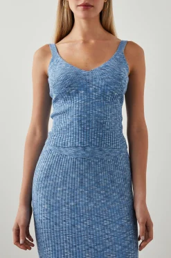 Vrouwen Rails Sky Top - Blauwe Multi Ruimteverf