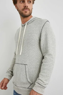 Heren Rails Smith Hoodie - Creme Marine Stripe