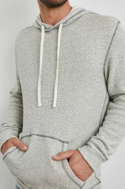 Heren Rails Smith Hoodie - Creme Marine Stripe