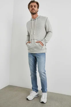 Heren Rails Smith Hoodie - Creme Marine Stripe