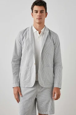 Heren Rails Sorrento Blazer - Marine Seersucker