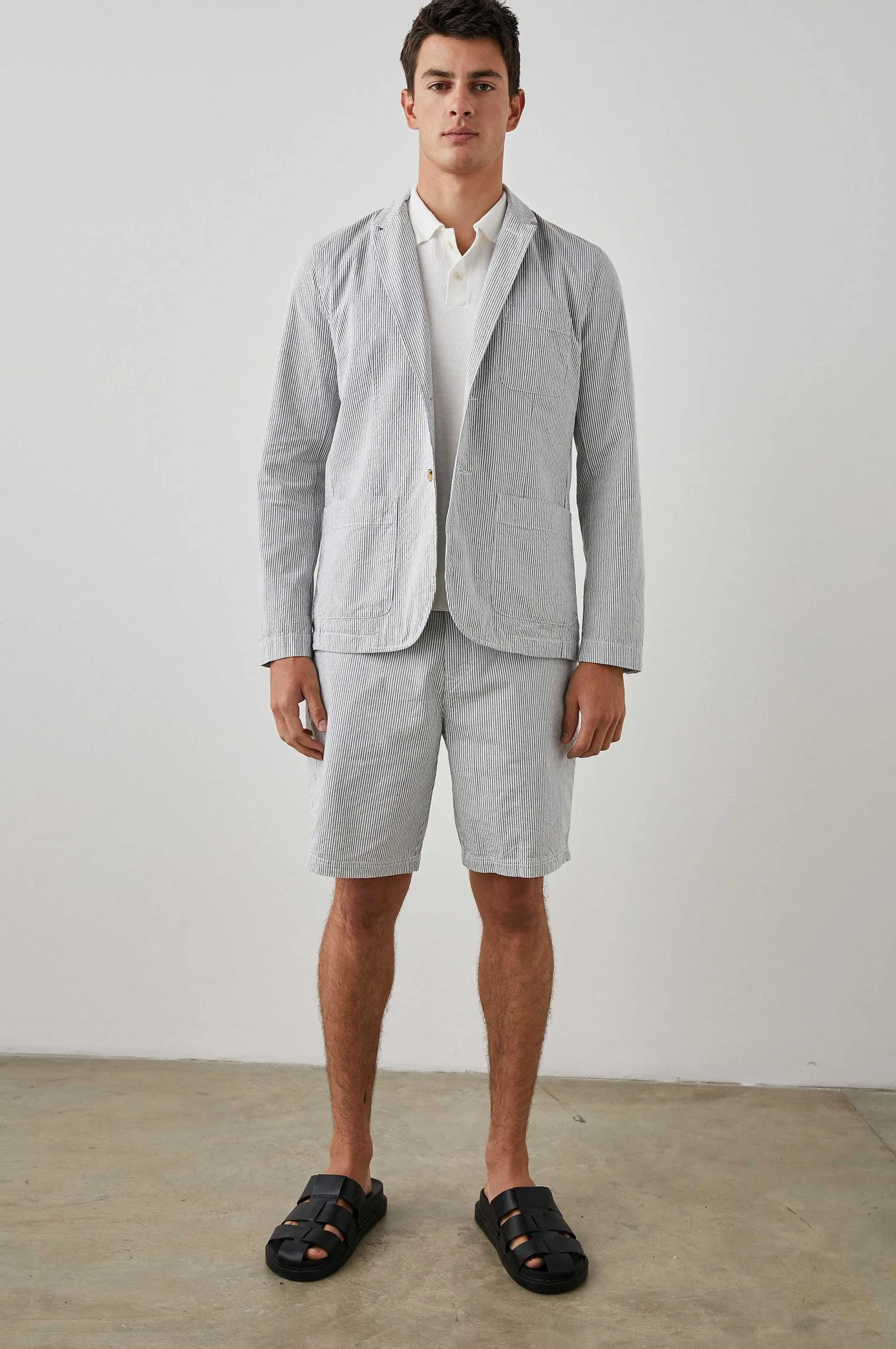 Heren Rails Sorrento Blazer - Marine Seersucker