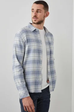 Heren Rails Sussex Overhemd - Glacier Denim Wit