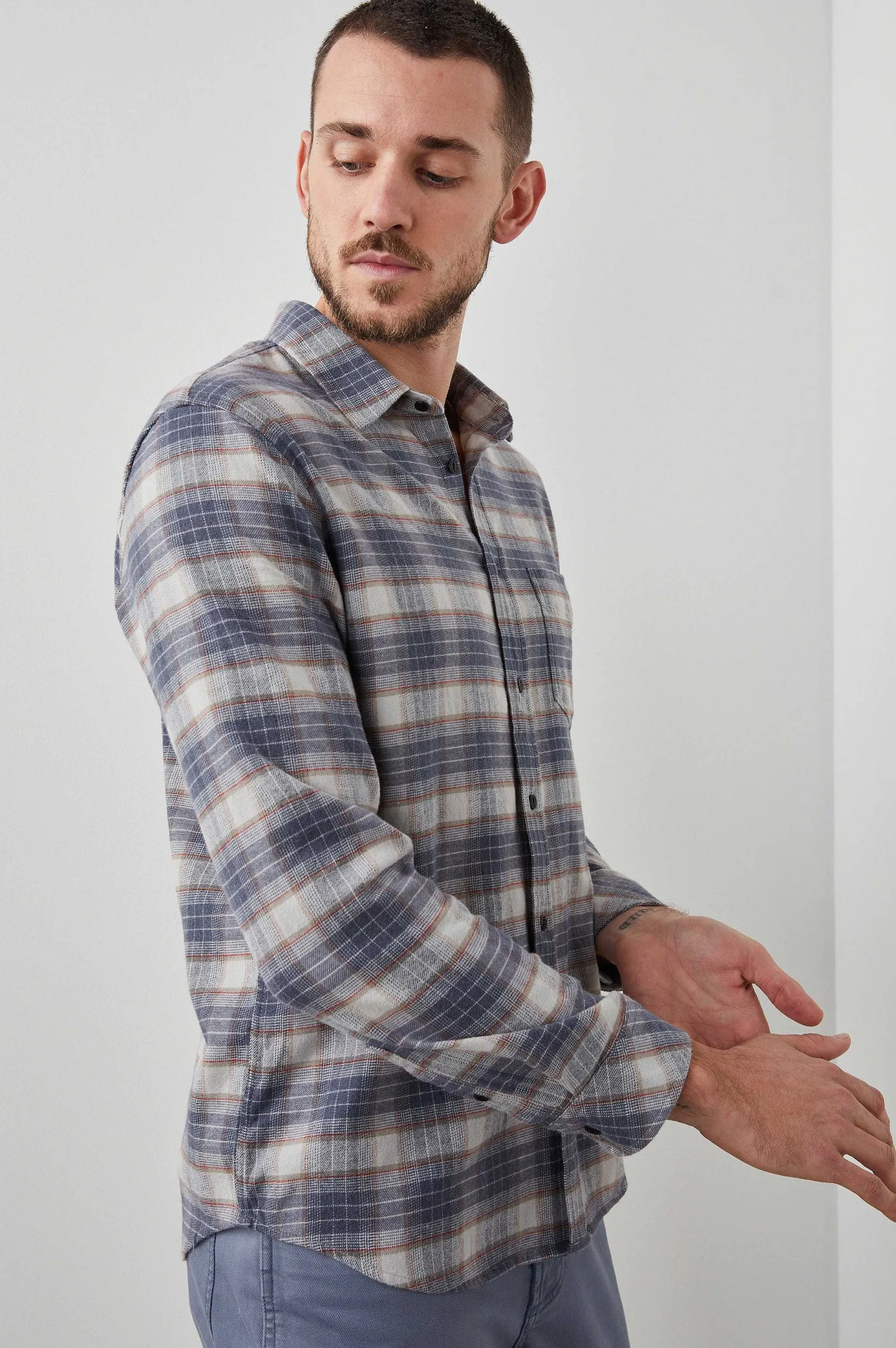 Heren Rails Sussex Shirt - Pijlwoot Flint Melange