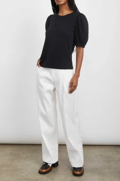 Vrouwen Rails Top Liza - Zwart Pintuck